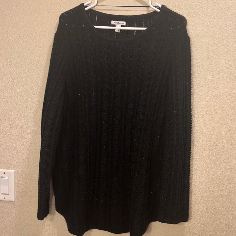 Selling a sparkly black knit sweater! Plus size 2x